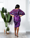 ESE AFRICAN PRINT CHIFFON TOP AND SILK WRAPPER SET