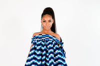 ADEY AFRICAN PRINT KENTE UMBRELLA DRESS